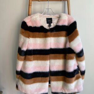 Faux Fur Striped Coat (M)
